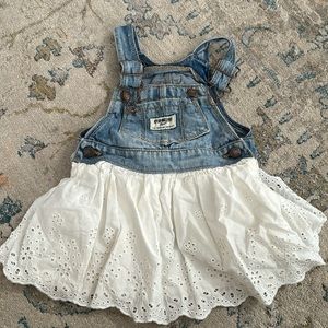Osh kosh denim and eyelet romper